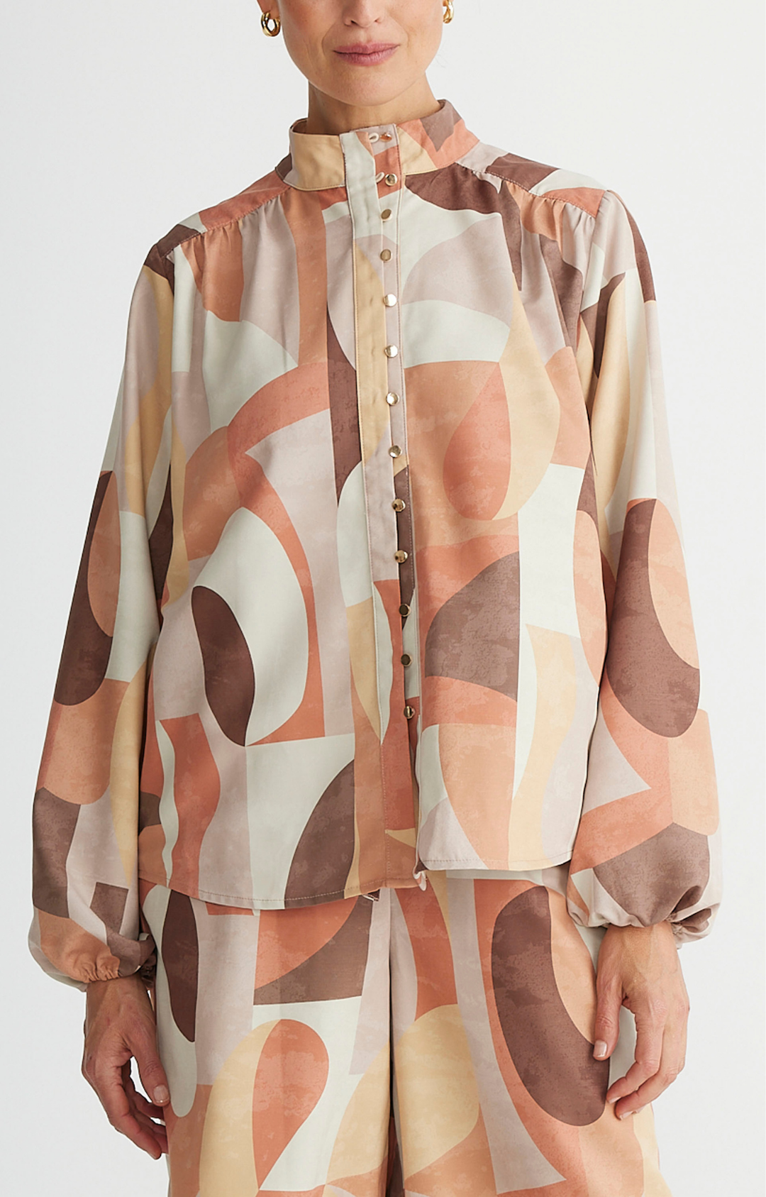 Sylvie Shirt in Earth Abstract Sylvie Shirt in Earth Abstract