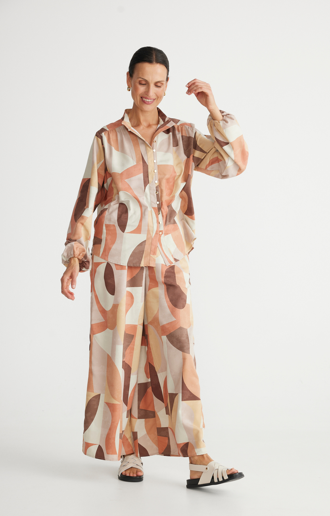 Sylvie Shirt in Earth Abstract Sylvie Shirt in Earth Abstract