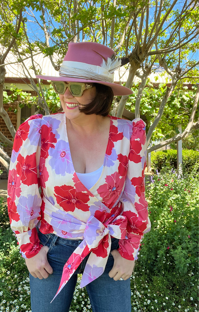 Floral 2025 wrap shirt